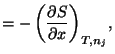 $\displaystyle =-\left(\frac{\partial S}{\partial x}\right)_{T,n_{j}}\!,$