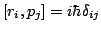 $ [r_{i},p_{j}]=i\hbar\delta_{ij}$